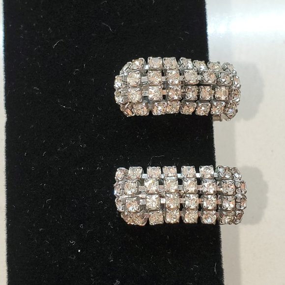 Rhinestone Cluster Vintage Earrings (Clip-ons)
